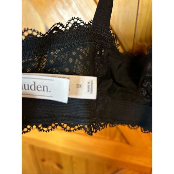 Auden Unlined Bralette Black Lace  Size 3X NWT (8042) - Picture 5 of 7